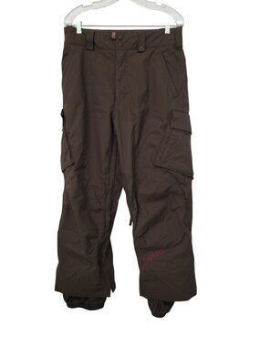Burton Brown Ski Pants Red Embroidered Logo Womens S Small Snowboard